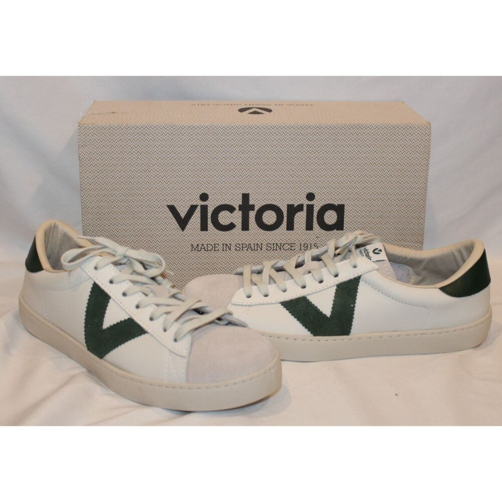 Victoria Women's 9.5 Berlin Botella White Green Leather Sneakers Size 41 NIB